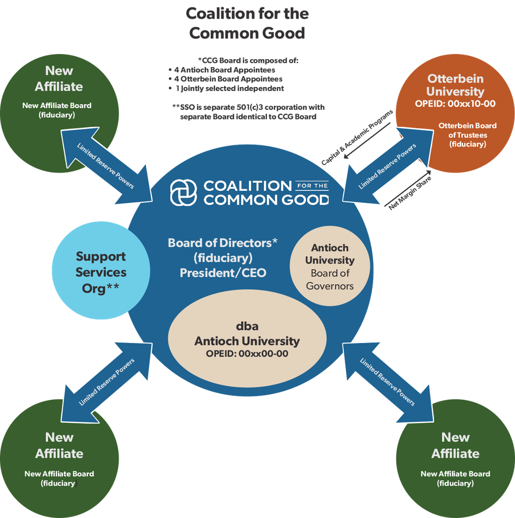 graphic showing the structure of the Coalition for the Common Good as described in the page text